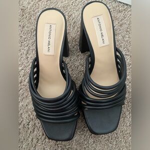 Antonio Melani Bree Tubular Black Chunky Pumps Size 7US Women